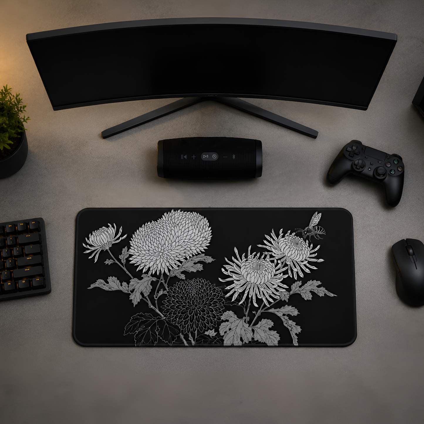 Midnight Bloom Desk Mat