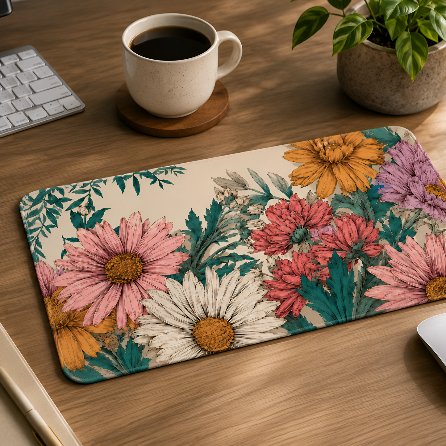 Premium Floral Desk Mat