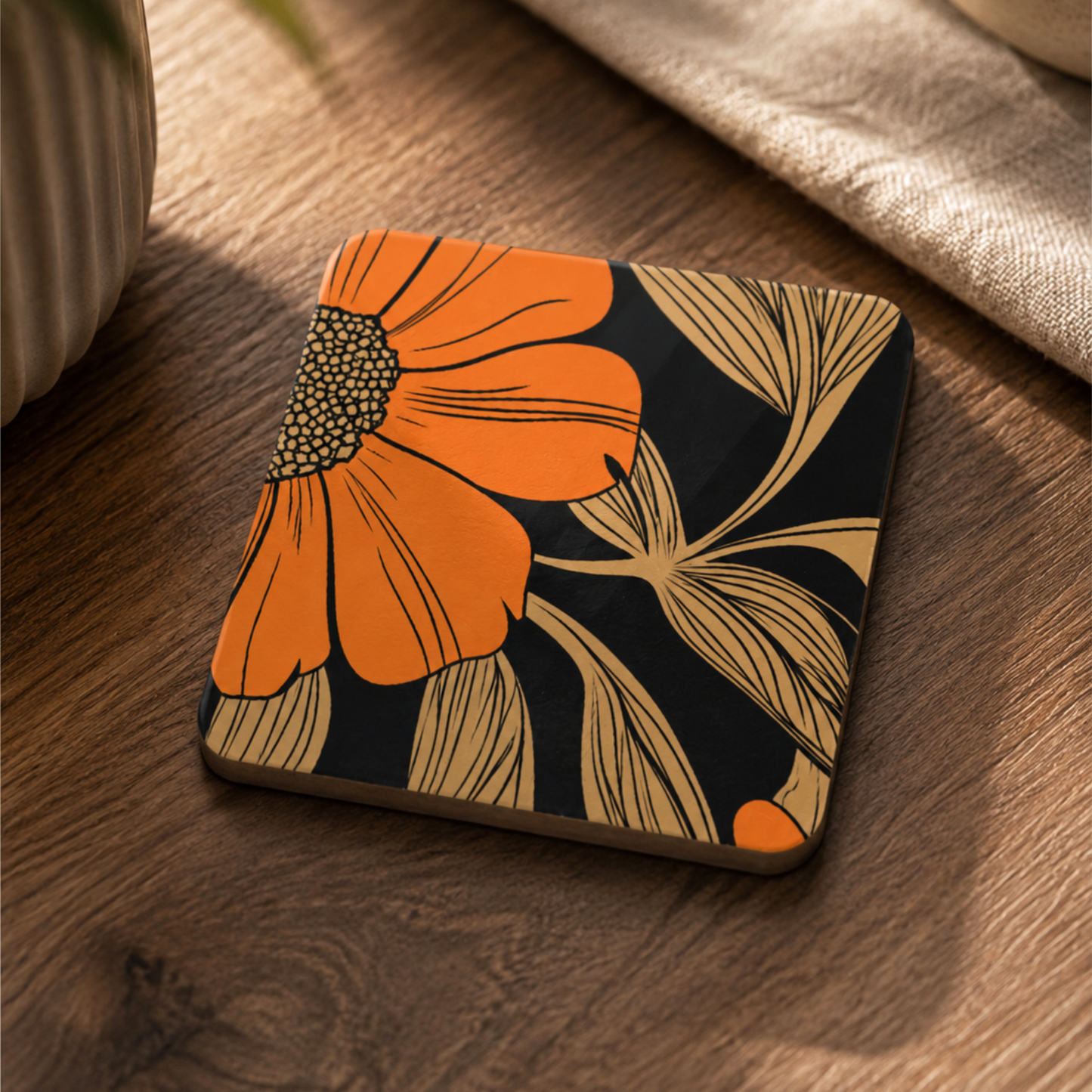 Aesthetic Floral Coaster